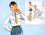 1950s Vintage McCalls Sewing Pattern 9691 Classic Toddler Boys Shirt Sz 6- Vintage4me2