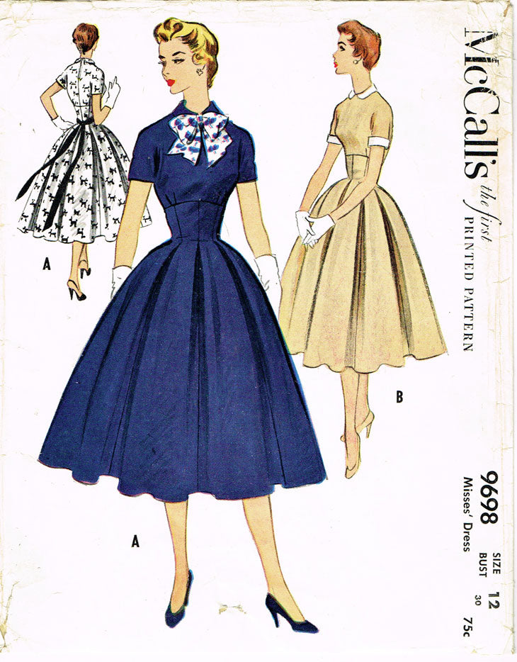 1950s Original Vintage McCalls Sewing Pattern 9698 Misses Empire Waist –  Vintage4me2