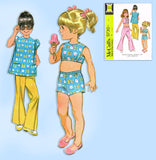 1960s Vintage McCalls Sewing Pattern 9730 Uncut Toddler Girls Play Clothes Sz 6x