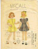 McCall 9926: 1930s Cute Toddler Girls Dress Size 6 Vintage Sewing Pattern