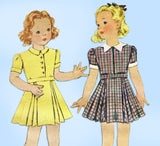McCall 9926: 1930s Cute Toddler Girls Dress Size 6 Vintage Sewing Pattern