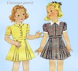 McCall 9926: 1930s Cute Toddler Girls Dress Size 6 Vintage Sewing Pattern