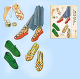 1940s Vintage McCall Pattern 993 Rare Uncut WWII Misses Shoes Sandals Sz MED