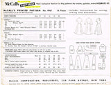 McCall 9961: 1950s Charming Misses Street Dress Size 36 B Vintage Sewing Pattern