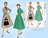 McCall 9961: 1950s Charming Misses Street Dress Size 36 B Vintage Sewing Pattern