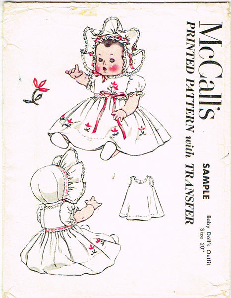 1950s Vintage 20" Sample Baby Doll Clothes Uncut 1951 McCall Sewing Pattern ORIG