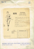 Modes Royale 1170: 1950s Uncut Sexy Cocktail Dress Sz 30B Vintage Sewing Pattern