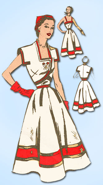 1950s Vintage Modes Royale Sewing Pattern 988 Uncut Misses Sun Dress Size 12 30B - Vintage4me2