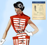Modes Royale D21: 1950s Rare Misses Designer Dress Sz 30B Vintage Sewing Pattern