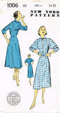 New York 1006: 1940s Uncut Misses Dress Cute Sleeves 32 B Vintage Sewing Pattern
