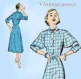 New York 1006: 1940s Uncut Misses Dress Cute Sleeves 32 B Vintage Sewing Pattern