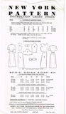 New York 1006: 1940s Uncut Misses Dress Cute Sleeves 32 B Vintage Sewing Pattern