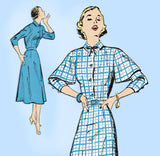 New York 1006: 1940s Uncut Misses Dress Cute Sleeves 32 B Vintage Sewing Pattern