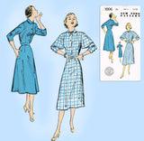New York 1006: 1940s Uncut Misses Dress Cute Sleeves 32 B Vintage Sewing Pattern