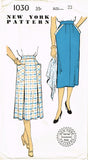 New York 1030: 1950s Uncut Misses Skirt w Pockets Sz 22 W Vintage Sewing Pattern