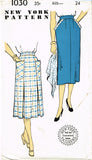 New York 1030: 1950s Uncut Misses Skirt w Pockets Sz 24 W Vintage Sewing Pattern