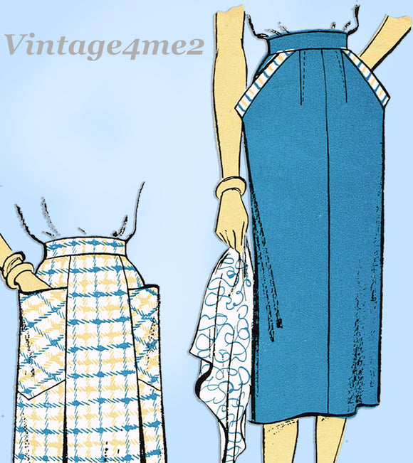New York 1030: 1950s Uncut Misses Skirt w Pockets Sz 24 W Vintage Sewing Pattern