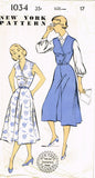 New York 1034: 1950s Uncut Misses Jumper Dress Sz 35 B Vintage Sewing Pattern