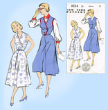 New York 1034: 1950s Uncut Misses Jumper Dress Sz 35 B Vintage Sewing Pattern