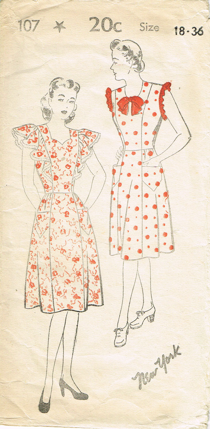 Patron De Couture Vintage Simplicity Années 1940 - B36 Pinafore Et Robe - Non Découpé