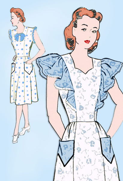 1940s Vintage New York Sewing Pattern 107 Misses Pinafore Dress Size 36 Bust from Vintage4me2