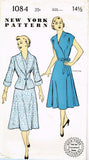 New York 1084: 1940s Uncut Misses Wrap Dress & Jacket 32B Vintage Sewing Pattern