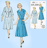 New York 1084: 1940s Uncut Misses Wrap Dress & Jacket 32B Vintage Sewing Pattern