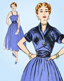 1950s Vintage New York Sewing Pattern 111 Misses Designer Cocktail Dress Sz 32 B