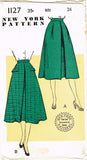 New York 1127: 1950s Uncut Misses Skirt w Pockets Sz 26 W Vintage Sewing Pattern
