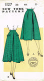 New York 1127: 1950s Uncut Misses Skirt w Pockets Sz 30 W Vintage Sewing Pattern