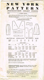 New York 1181: 1950s Uncut Misses Skirt w Pockets Sz 32 W Vintage Sewing Pattern