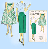 New York 1181: 1950s Uncut Misses Skirt w Pockets Sz 32 W Vintage Sewing Pattern
