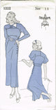 New York 1222: 1930s Uncut Junior Misses Dress Sz 29 Bust Vintage Sewing Pattern