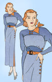 New York 1222: 1930s Uncut Junior Misses Dress Sz 29 Bust Vintage Sewing Pattern