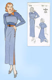 New York 1222: 1930s Uncut Junior Misses Dress Sz 29 Bust Vintage Sewing Pattern