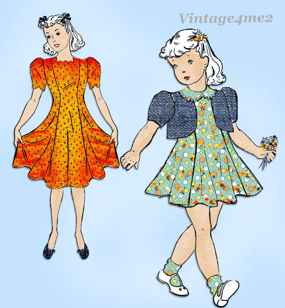 open lace back dress 1940s Vintage New York Sewing Pattern 1262 Sweet Uncut Girls Princess –  Vintage4me2