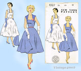 New York 1327: 1950s Flattering Misses Sun Dress Sz 30 B Vintage Sewing Pattern