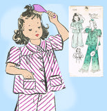 New York 1348: 1940s Uncut Little Girls Pajamas Size 6 Vintage Sewing Pattern
