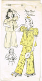 New York 1348: 1940s Uncut Little Girls Pajamas Size 8 Vintage Sewing Pattern