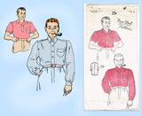 New York 1378: 1940s Classic Men's Sports Shirt 14in Neck Vintage Sewing Pattern