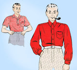 New York 1378: 1930s Classic Men's Sports Shirt 16in Neck Vintage Sewing Pattern