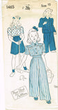 New York 1465: 1940s Uncut Girls Slacks & Blouse Size 10 Vintage Sewing Pattern
