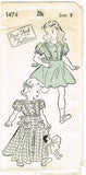 New York 1474: 1940s Uncut Girls Dress or Housecoat Sz 8 Vintage Sewing Pattern