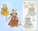 New York 1474: 1940s Uncut Girls Dress or Housecoat Sz 8 Vintage Sewing Pattern