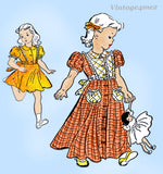 New York 1474: 1940s Uncut Girls Dress or Housecoat Sz 8 Vintage Sewing Pattern