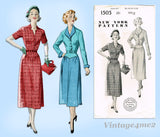 New York 1505: 1950s Uncut Flattering Misses Dress 30 B Vintage Sewing Pattern