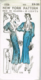 New York 1536: 1930s Uncut Misses Street Dress 36 Bust Vintage Sewing Pattern