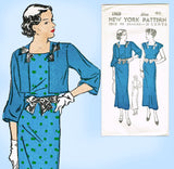 New York 1565: 1930s Uncut Misses Dress & Jacket Sz 40 B Vintage Sewing Pattern