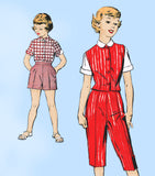 1940s Vintage New York Sewing Pattern 1571 Uncut Little Girls Play Clothes Sz 8