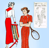 New York 1582: 1930s Uncut Misses Street Dress Size 40 B Vintage Sewing Pattern